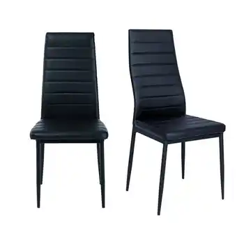 Tesco Living and Home Dining Chairs Set of 2, Modern Faux Leather High Back Chairs offer