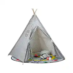 Tesco Living and Home Kids Indian Tent Teepee Play House - Grey Wave Pattern offer