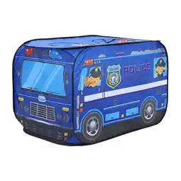 Tesco Living and Home Foldable Police Truck Pop-Up Tent Playhouse for Kids - Blue offer