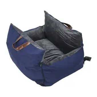 Tesco Living and Home Plush Pet Car Seat Bed with Handle & Strap - Navy offer