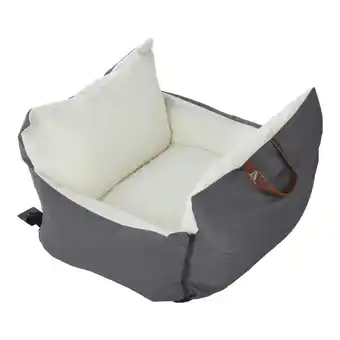 Tesco Living and Home Plush Pet Car Seat Bed with Handle & Strap - Dark Grey offer