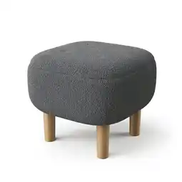 Tesco Living and Home Footstool Pouffe Stool with Wooden Legs - Grey offer