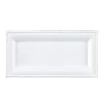 Tesco White Rectangular Compostable Bagasse Serving Tray Plates 26cm - Pack of 125 offer