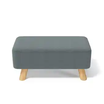 Tesco Living and Home Rectangular Tofu-shaped Footrest with Solid Wooden Legs offer