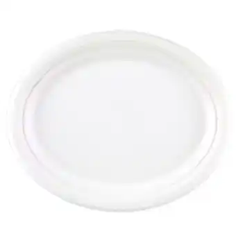 Tesco White Oval Compostable Bagasse Plates 32cm - Pack of 125 offer