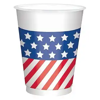 Tesco USA Flag Large Plastic Cups 473ml - Pack of 25 offer