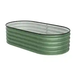 Tesco Living and Home Oval-Shaped Galvanized Steel Raised Garden Bed - Light Green offer