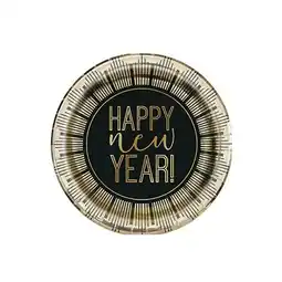 Tesco Roaring New Year Metallic Round Paper Plates 17cm - Pack of 8 offer