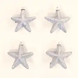 Tesco Silver Glittered Star Christmas Tree Decorations 8cm - Pack of 4 offer