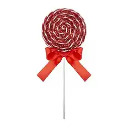 Tesco Christmas Red & White Glitter Lollipop Decoration 24cm offer