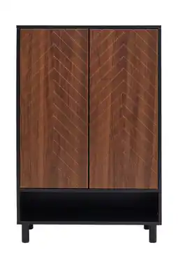 Tesco Living and Home 6-Tier Shoe Cabinet with Doors - Teak Wood Brown offer