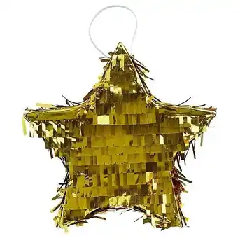 Tesco Premium Gold Star Foil Mini Pinata Decoration 25cm offer