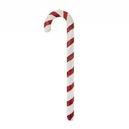 Tesco Christmas Red & White Glitter Candy Cane Hanging Decoration 37cm offer