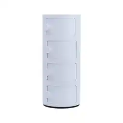 Tesco Living and Home Cylindrical 4-Tier Plastic Storage Unit - White offer