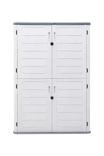 Tesco Living and Home Outdoor Resin Storage Cabinet - White & Grey offer