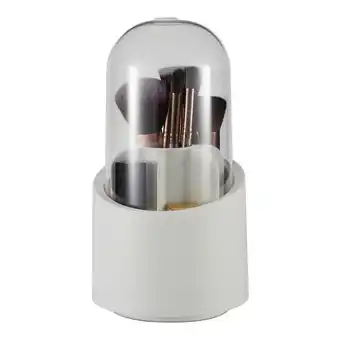 Tesco Living and Home Plastic Rotating Makeup Brush Cylinder Case - White offer