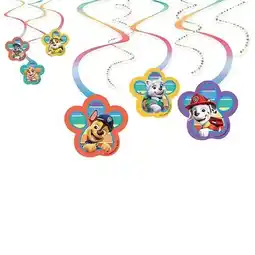 Tesco Paw Patrol Paper Hanging Swirl Decorations - Pack of 6 offer