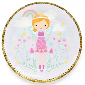 Tesco Fairy Princess Round Paper Plates 23cm - Pack of 8 offer