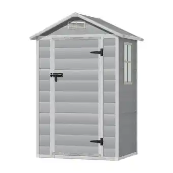 Tesco Living and Home Plastic Garden Storage Shed - Grey 122.5 x 92.5 x 202cm offer