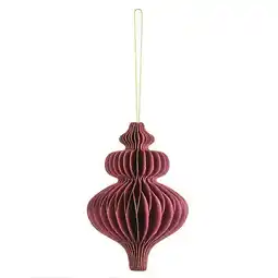 Tesco Burgundy Honeycomb Icicle Hanging Paper Bauble Decoration 15cm offer