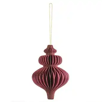 Tesco Burgundy Honeycomb Icicle Hanging Paper Bauble Decoration 15cm offer