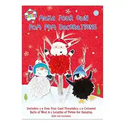 Tesco Make Your Own Pom Pom Christmas Tree Decorations DIY Kit offer