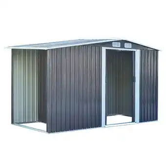 Tesco Living and Home Garden Storage Shed with Log Storage - Black 329 x 132 x 178cm offer