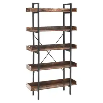 Tesco Living and Home Shelving Unit Bookcase Display Shelf 5-Tier - Brown offer