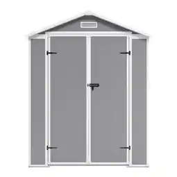 Tesco Living and Home Plastic Garden Storage Shed - Grey 181 x 134 x 210cm offer