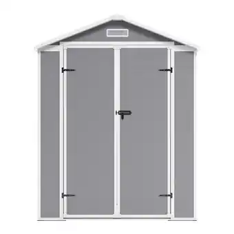 Tesco Living and Home Plastic Garden Storage Shed - Grey 181 x 134 x 210cm offer