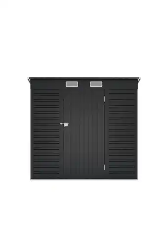 Tesco Living and Home Outdoor Galvanized Steel 1 door Storage Shed - Black 191 x 123 x 184cm offer