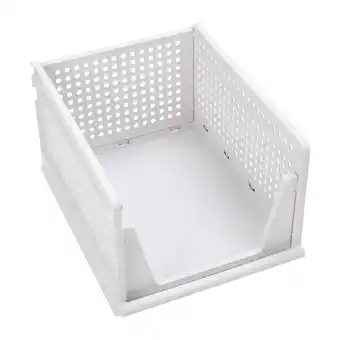 Tesco Living and Home Foldable Plastic Storage Drawer Basket 36L - off White offer