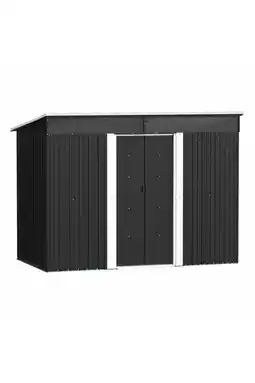 Tesco Living and Home Garden Metal Storage Shed with lean-to roof & transom window - 260 x 131 x 200cm offer