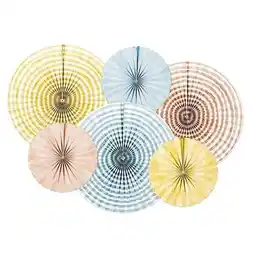 Tesco Colourful Paper Fan Hanging Decorations - Pack of 6 offer