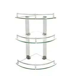 Tesco Living and Home 3-Tier Glass Corner Shelf for Bathroom - 20*20cm offer