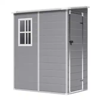 Tesco Living and Home Plastic Garden Storage Shed - Single Side Door & Front Window offer