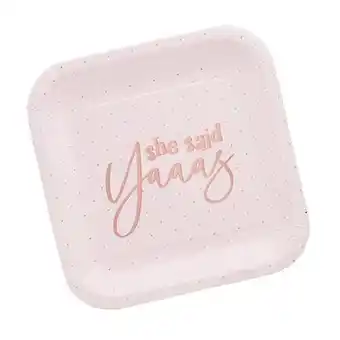 Tesco She Said Yaaas Hen Party Square Paper Plates 23cm - Pack of 10 offer