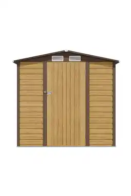 Tesco Living and Home Outdoor Storage Shed - Natrual Wood Brown 190 x 131 x 187cm offer