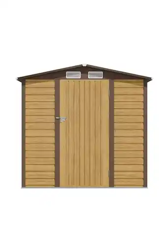 Tesco Living and Home Outdoor Storage Shed - Natrual Wood Brown 190 x 131 x 187cm offer