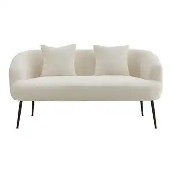 Tesco Living and Home Teddy Fabric Loveseat with Sleek Metal Legs - White offer