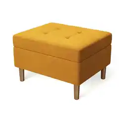 Tesco Living and Home Modern Tufted Velvet Storage Ottoman- Yellow offer