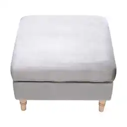 Tesco Living and Home Square Velvet Fabric Foot Stool With Wooden Legs - Grey offer