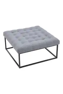 Tesco Living and Home Square Linen Footstool with Metal Frame - Grey offer