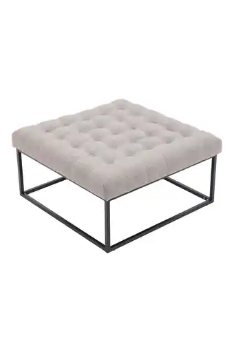 Tesco Living and Home Square Linen Footstool with Metal Frame - Beige offer