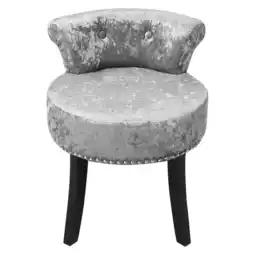 Tesco Living and Home Ice Velvet Dressing Table Stool - Silver Grey offer