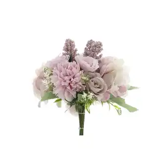 Tesco Living and Home Artificial Bouquet Flower Home Wedding Decor - Purple offer