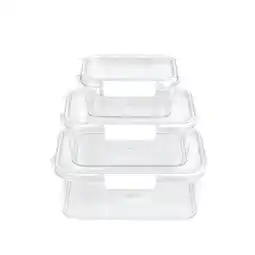 Tesco Living and Home Plastic Bento Lunch Box for Fridge 3Pcs Set - Transparent offer