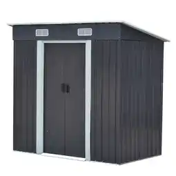 Tesco Living and Home Garden Storage Pent Shed - Black-194cm x 121cm x 182cm offer