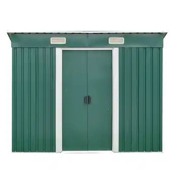 Tesco Living and Home Garden Storage Pent Shed - Green-194 x 121 x 182cm offer