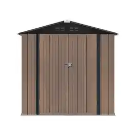 Tesco Living and Home Galvanized Steel Lockable Apex Shed - Brown 186 x 130 x 189cm offer